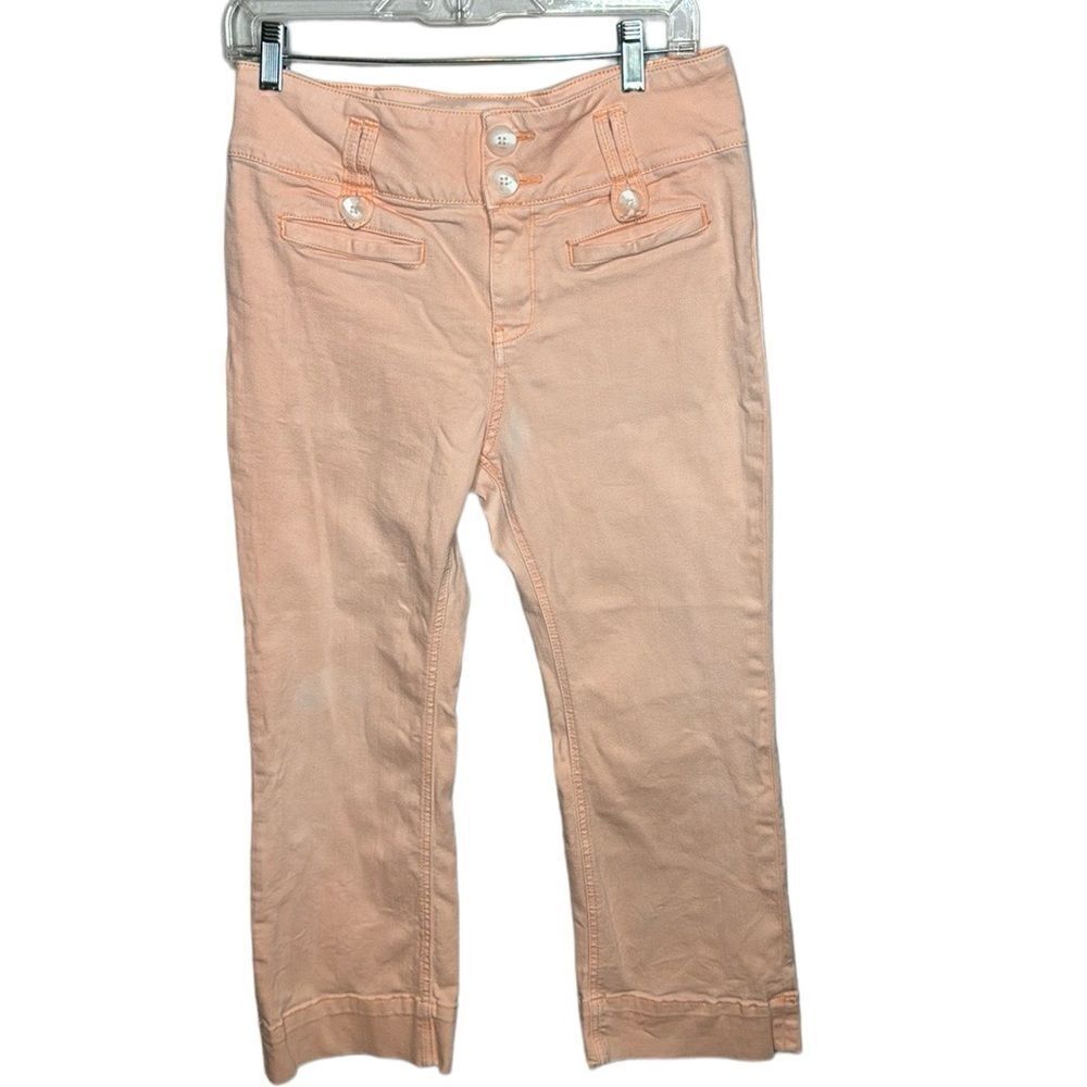 Anthropology‎ Pilcro Peach Cropped High Rise Flare Pants. Size 29.